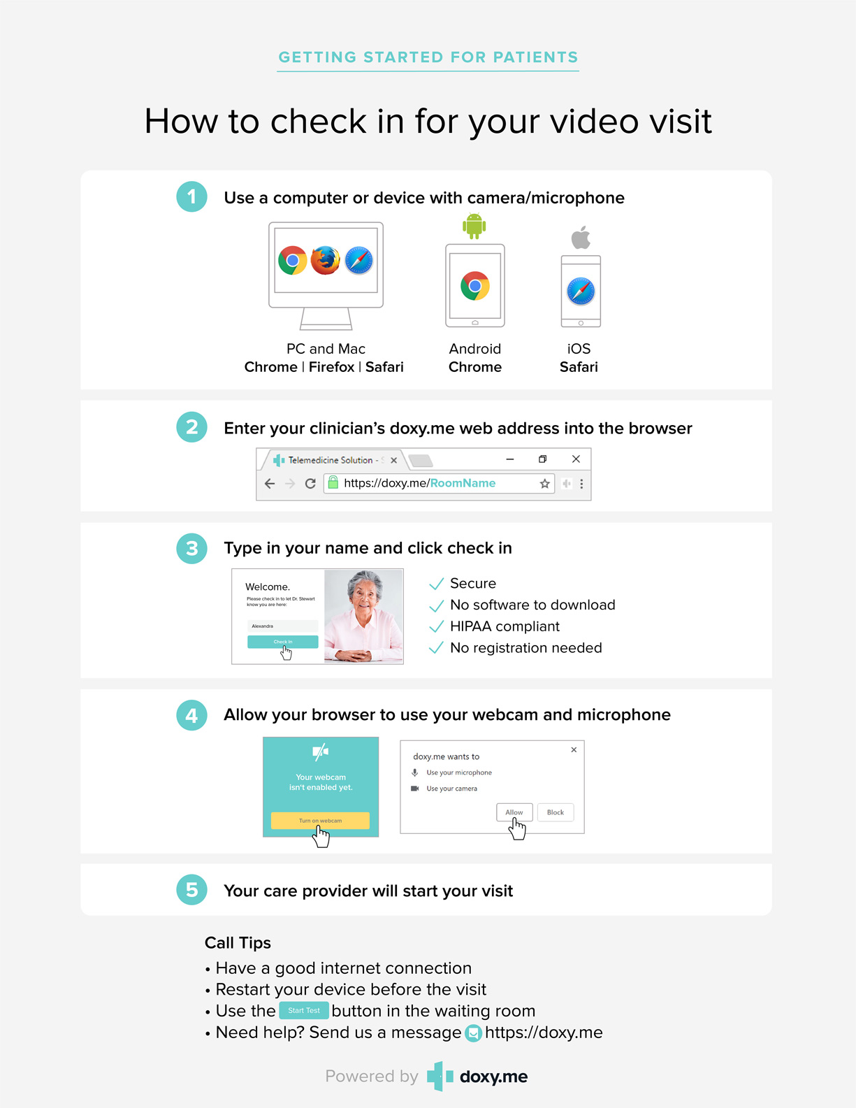 How to check in for video visit